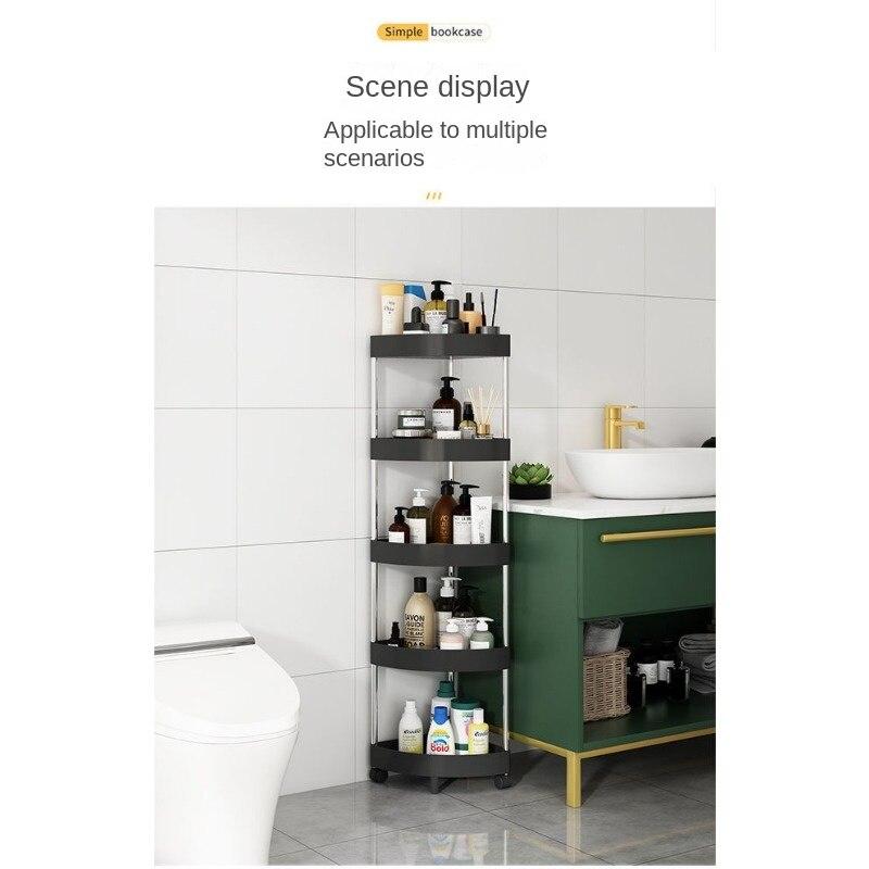 Угловая полка для ванной комнаты, треугольная полка для хранения на колесах, независимая двухъярусная тележка для хранения, многофункциональное передвижное хранилище для ванной комнаты
