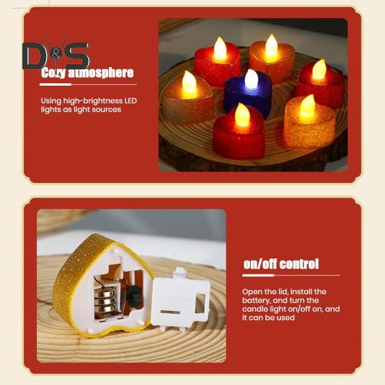 12Pcs Flickering Flameless Candle Lights Battery Operated LED Tea Light Realistic Wicks Light Decoration for Home Table Decor