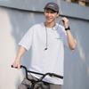 Li-Ning Универсальная свободная хлопковая удобная спортивная футболка с коротким рукавом, приятная для кожи, мужские топы, стандартный-белый AHSW879-2