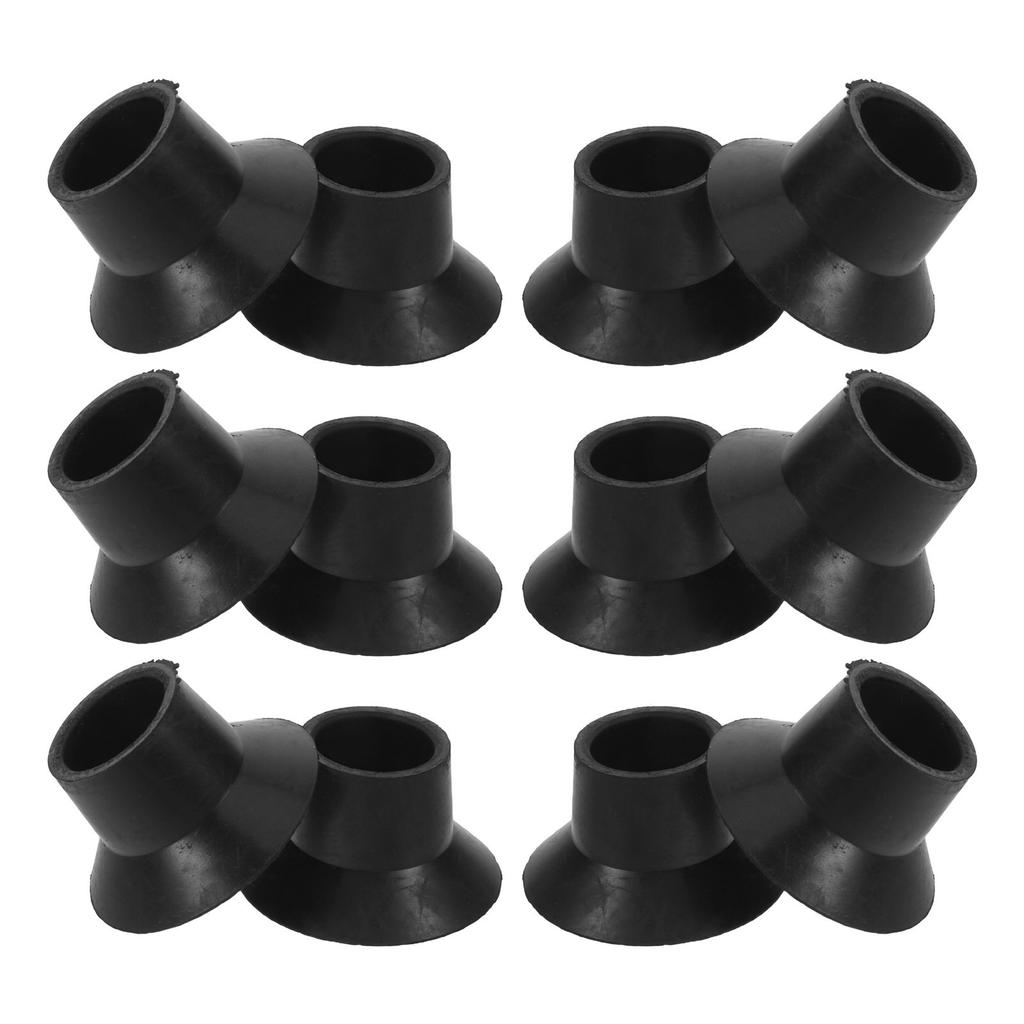 12Pcs Trampoline Noise Dampening Feet Rubber Anti Slip Foot Caps 1 Inch Inner Diameter Stable Leg Pads Floor Protection