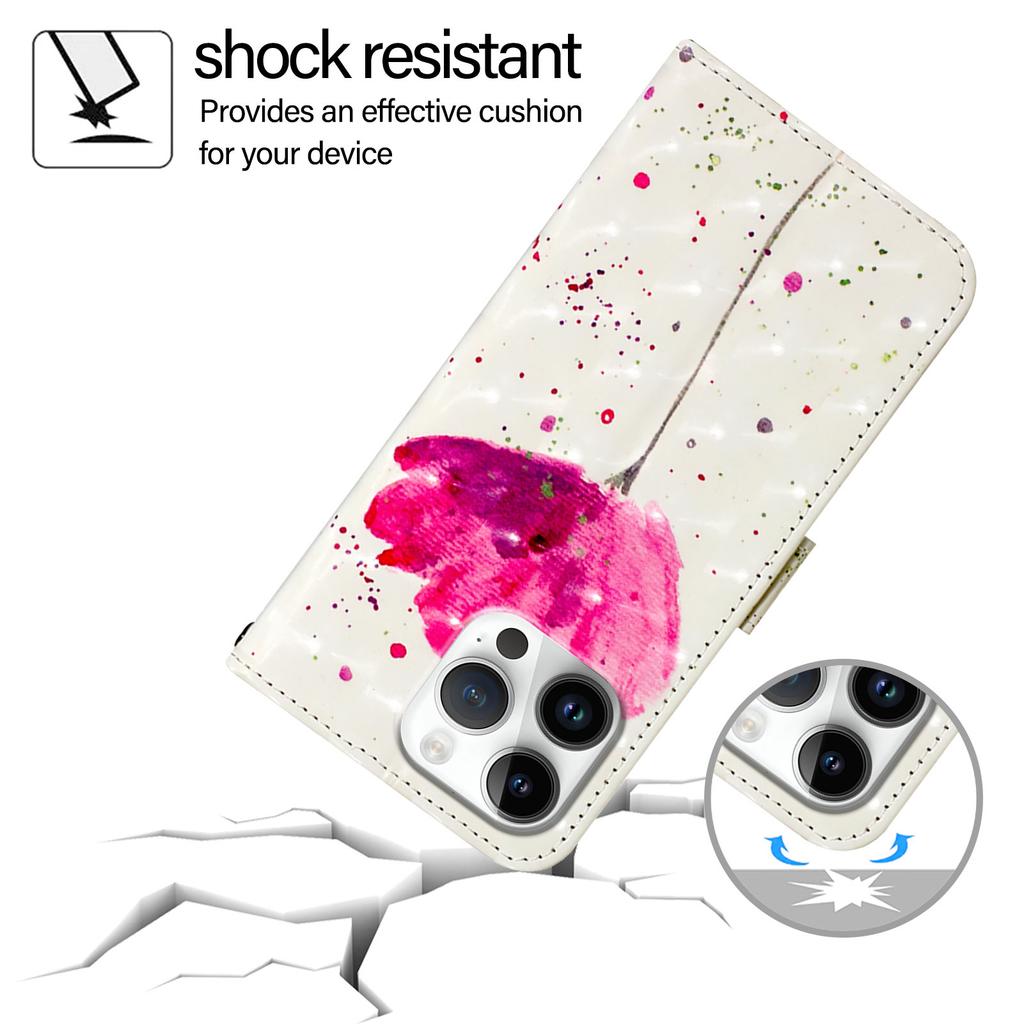 Watercolor Pink Flower" PU Leather Wallet Phone Case–Magnetic Clasp,Shockproof & Card Slots for iPhone,Samsung,Huawei,Xiaomi,Moto,Oppo Vivo and More