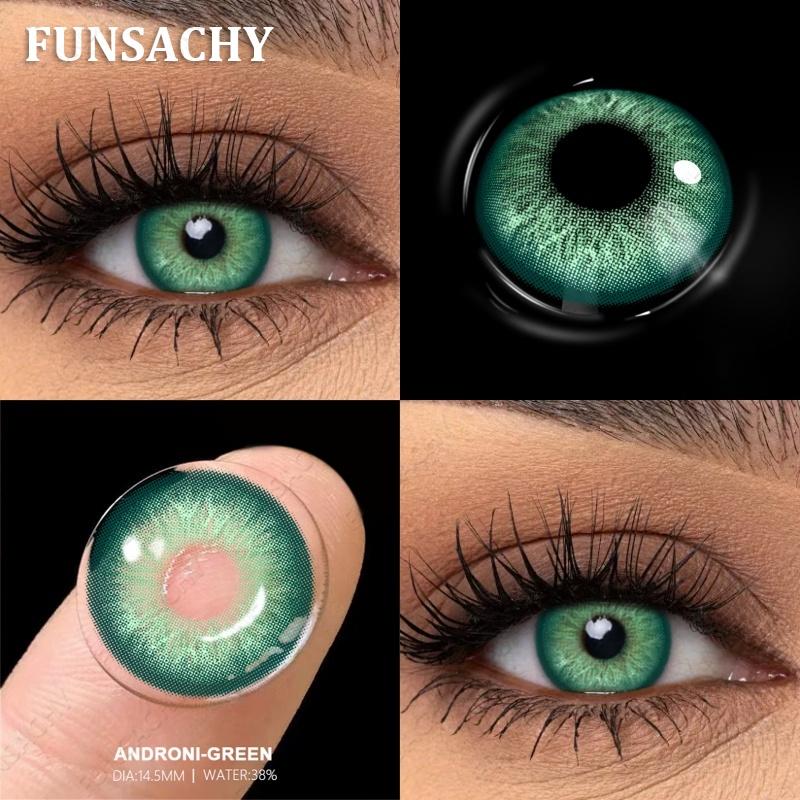 FUNSACHY 1 Pair New Color Contact Lenses for Eyes Beautiful Pupil Fashion Gray Brown Soft Lenses Yearly Cosmetics Korean Lens
