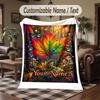 Autumnal Fantasy Theme Throw Blanket Custom Name Text Personalized Blanket Soft Cozy Blanket for Home Sofa Bed
