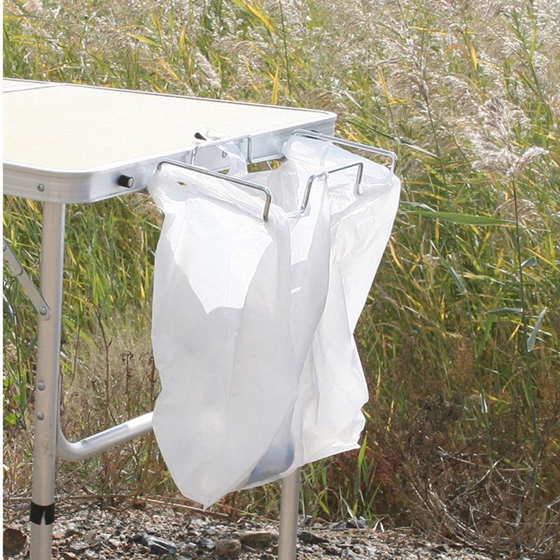 Портативная стойка для хранения железной проволоки: Стол для кемпинга и стойка для пикника с барбекю для мусорных мешков