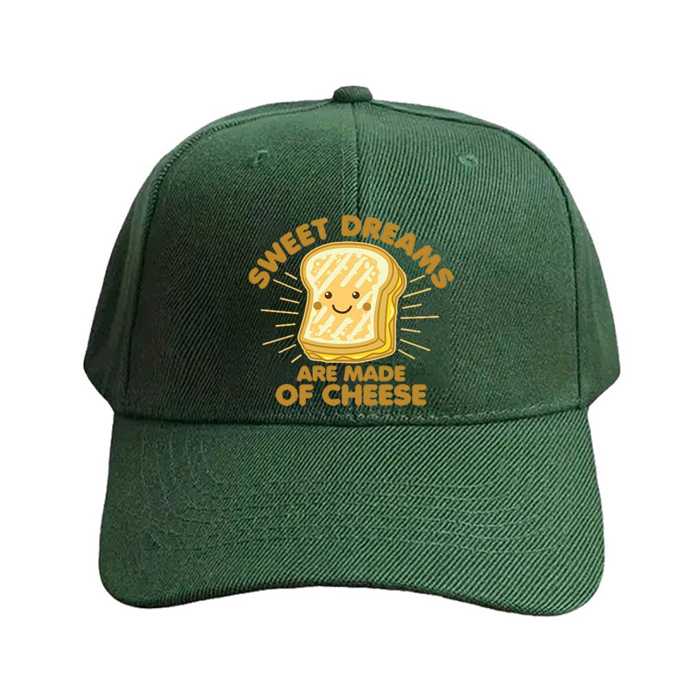 Sweet Dream are Made of Cheese Woman Man Baseball Cap Adult Adjustable with Curved Brim Hiking Fishing Hat sun hat duckbill cap