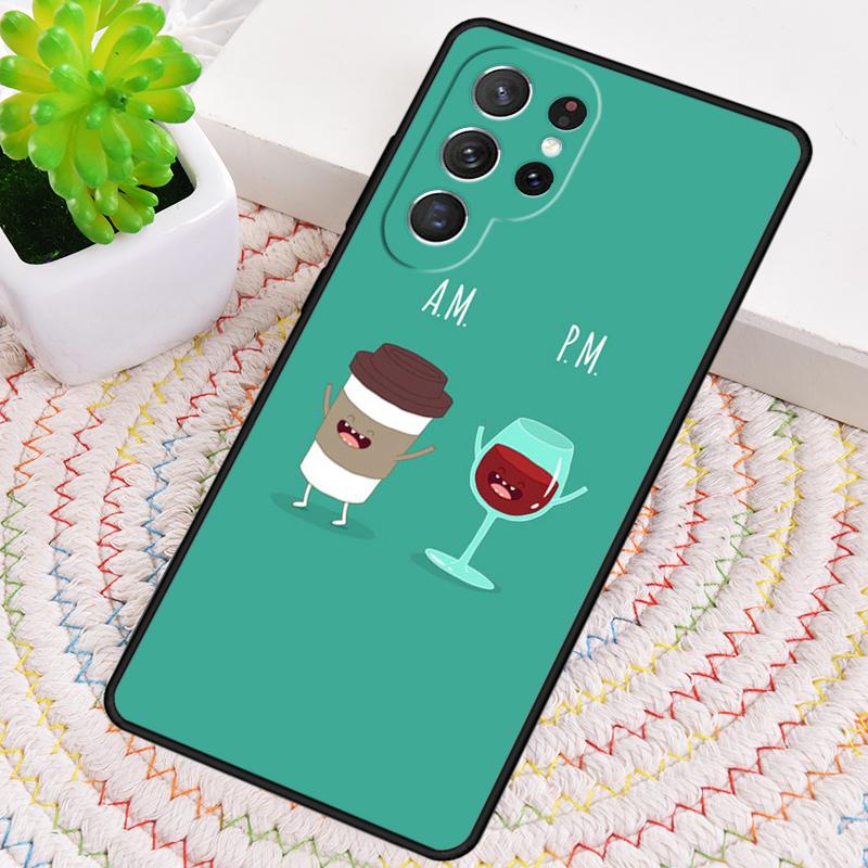 Coffee Wine Cup Phone Case for Samsung Galaxy note 10 pro S26 Ultra S23 S24 FE S25 S21 S22 PLUS shockproof Cove