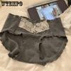 Women's Mid Waist Lace Panties Women Soft Cotton Underwear Briefs Print Female Lingerie