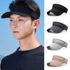 Men Summer Hat Empty Top Hollow Out Mesh Long Brim Sunscreen Anti-UV Face Protection Lightweight Tennis Jogging Peaked Cap