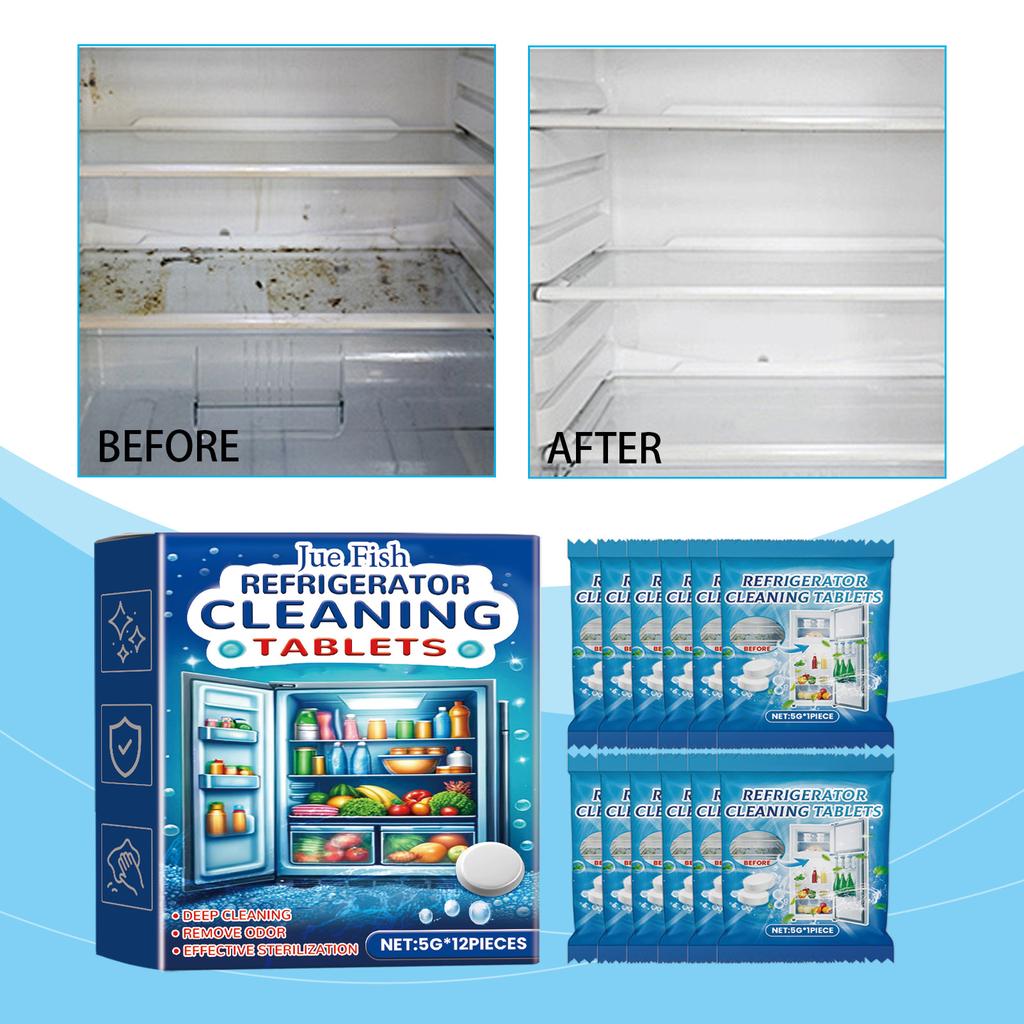 Шипучие таблетки для чистки холодильника для глубокой очистки зазоров в бытовой морозильной камере, удаления накипи и удаления запахов Шипучие таблетки