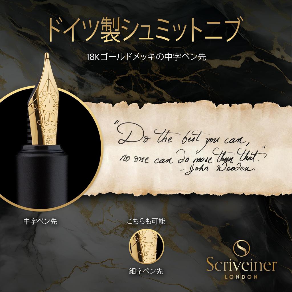 Scriveiner Luxury EDC перьевая ручка великолепная матовая черная карманная ручка 2 хромированная отделка Schmidt немецкий перо конвертер лучшая ручка для письма подарочный набор хороший стильный