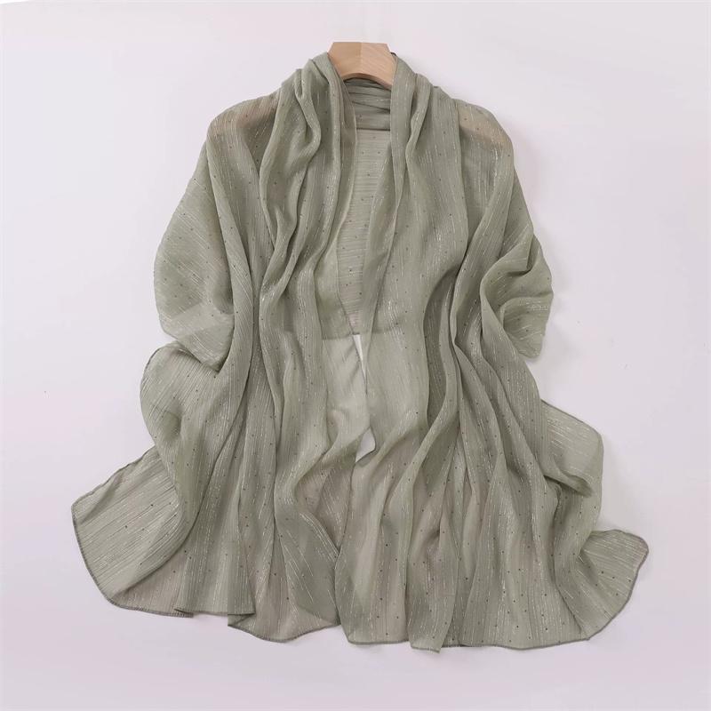 Однотонный Мятый Стразы Блестящий Точечный Мерцающий Шали Шарф Высокое Качество Накидка Пляжная Пашмина Стола Буфандас Мусульманский Хиджаб 180*70См