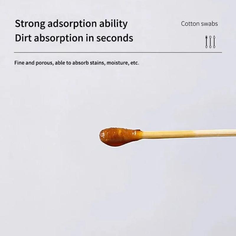 1000 шт. Ватные палочки с двумя наконечниками, многофункциональные, из натурального абсорбирующего хлопка и деревянных палочек, в индивидуальной упаковке, для макияжа и макияжа