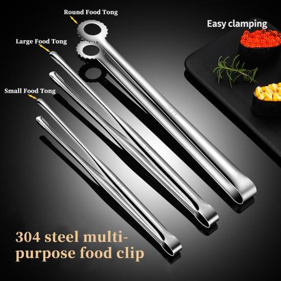 Food Tong Stainless Steel Food Clamp Multifunctional Easy To Clean Firm Grip for Grilling Cooking Serving
