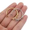 10pcs Stainless Steel Porous Gold Plated C Shape Huggie Earring Posts Anti-allergy Ear Studs Earrings for Jewelry Making DIY