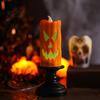 Flameless Halloween Decoration Lights LED Candle, Spooky Skull Pumpkin Fake Pillar Candles, Battery Operated Candles 3D Flickering Candle Light