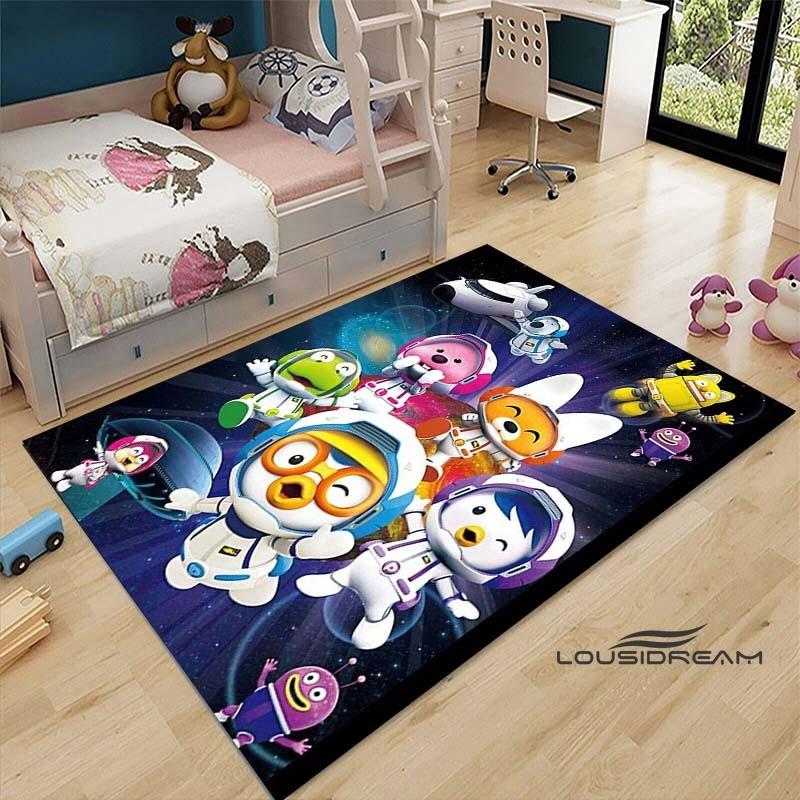 2026Cartoon P-Pororo-Park Pattern Carpets 15 Sizes Living Room Bedroom Bedside Floor Mat Area Rug Kid's Room Play Mat Home Decor