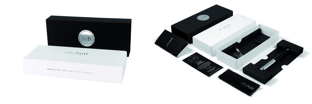 Перьевая ручка Otto Hutt D01 DESIGN01 с черным матовым платиновым покрытием, серебряным колпачком, шрифт CT Extra Fine EF 038-11446