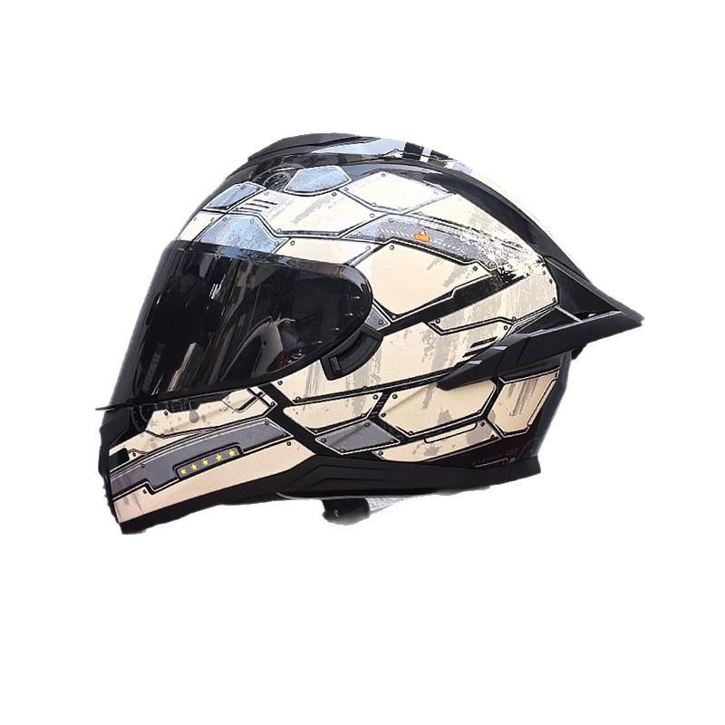Full Face Motorcycle Helmet With External Bluetooth Module Men Women Large Rear Wing Sport Style DOT Approved