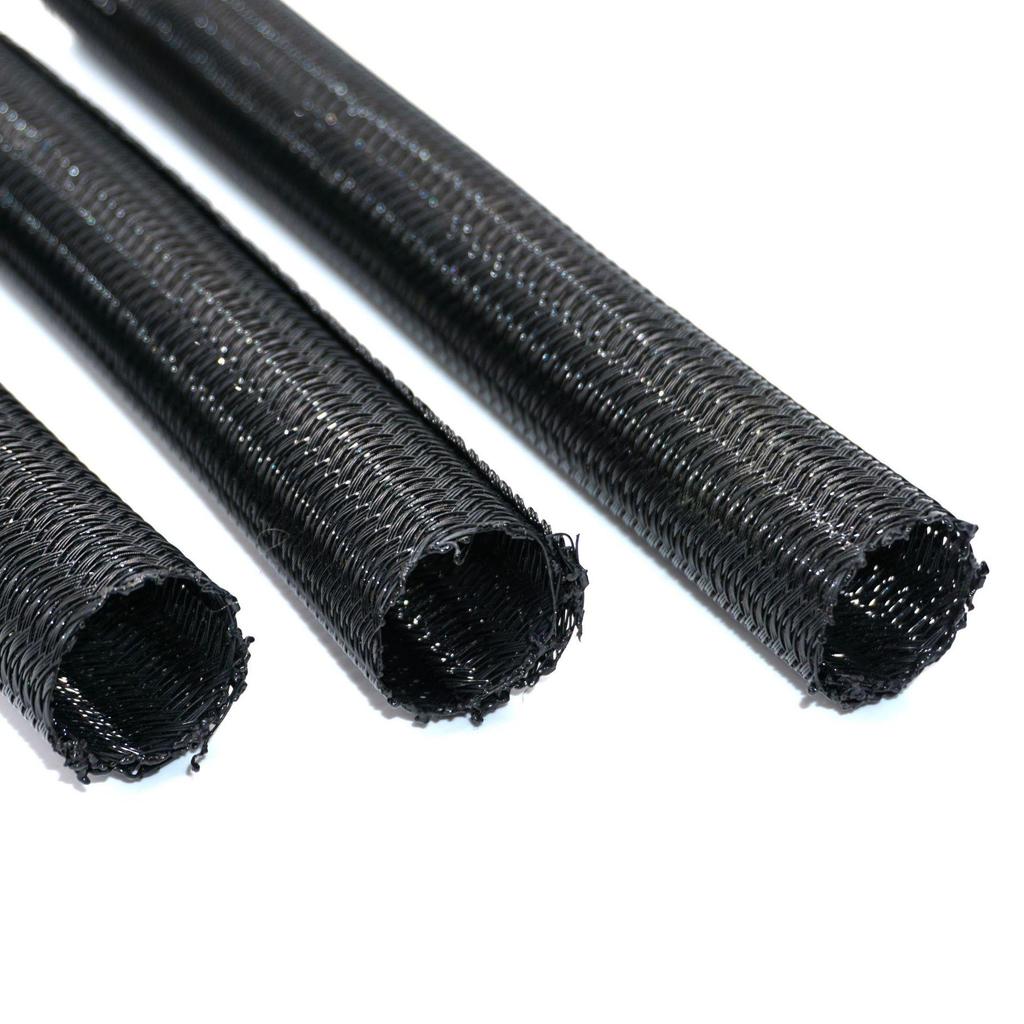 Плетеная ПЭТ оплетка с огнестойкой пропиткой: Теплоотводящая оплетка для жгута проводов