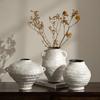 Керамическая ваза Белый грубый глиняный горшок Ваза для цветов Ретро-горшок Ручная работа Керамическая банка Аксессуары для цветочных композиций