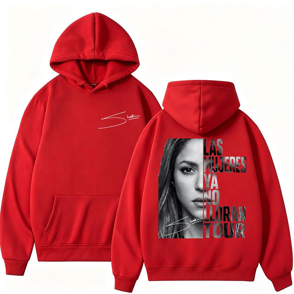 Shakira Las Mujeres Ya No Lloran Tour Face Graphic Hoodie Fashion Vintage Long Sleeve Oversized Fleece Popular Sweatshirts