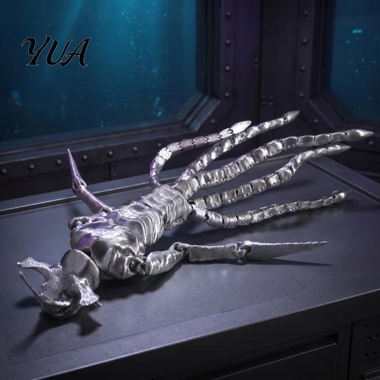 Fully Movable Robot 3D Printed Sea Monster Toy, Multi-Joint Articulated Figure, Flexible Mythical Deep Creature Detailed Hobby Figurine Fidget