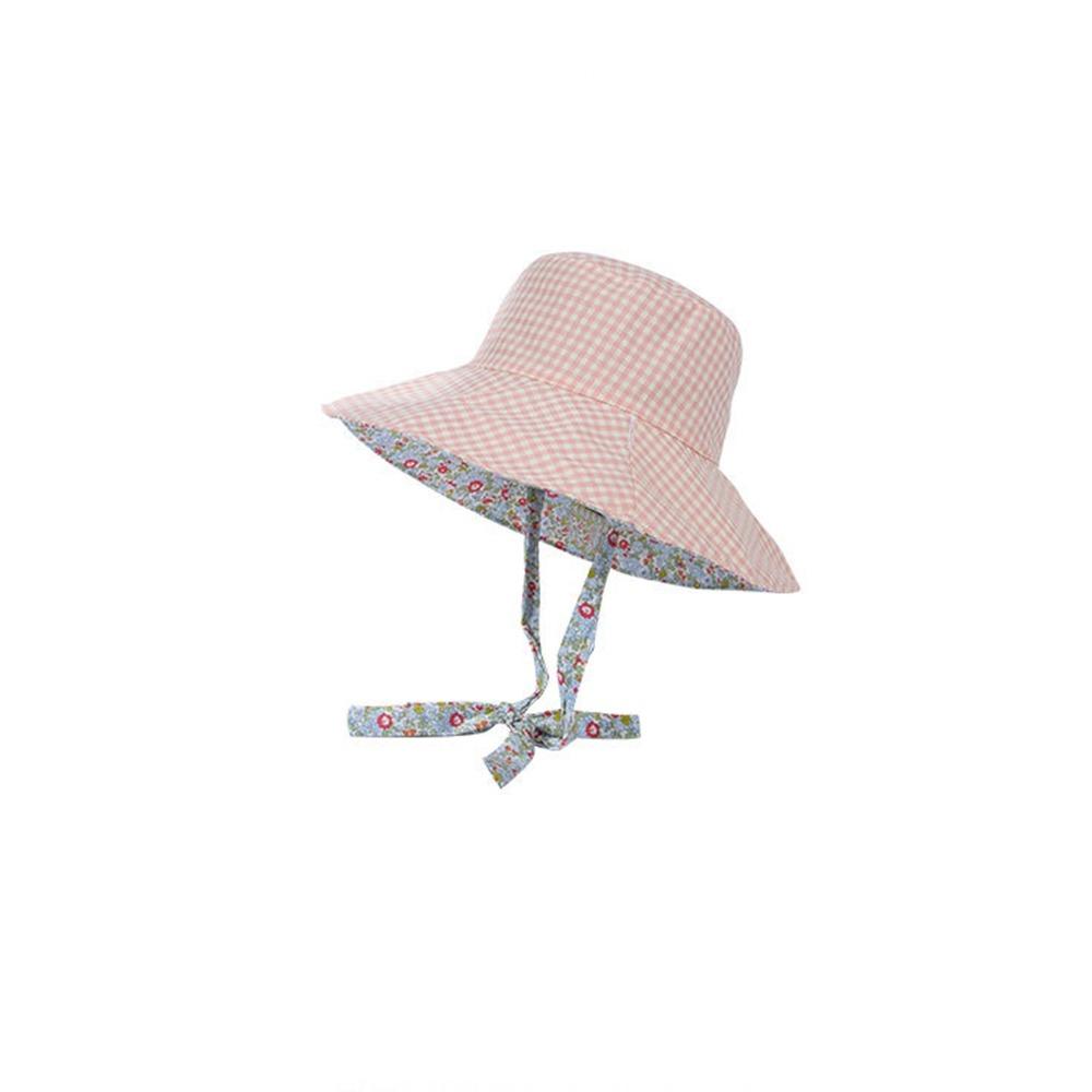 Floral Hiking Fisherman Hat Sun Protection Heart Printed Bucket Hat Plaid Hiking Cap Travel