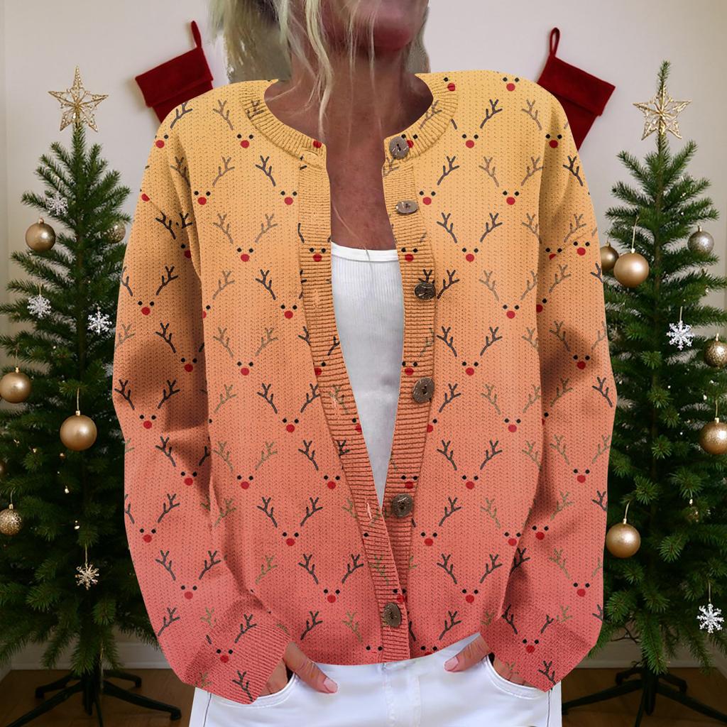 Women's  Cardigan Long Sleeve Lightweight Fun Christmas Print Jacket