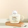 Cartoon Cute Cat Ceramic Cup High Value Mug Water Cup with Lid and Spoon Office Coffee Cup Souvenir