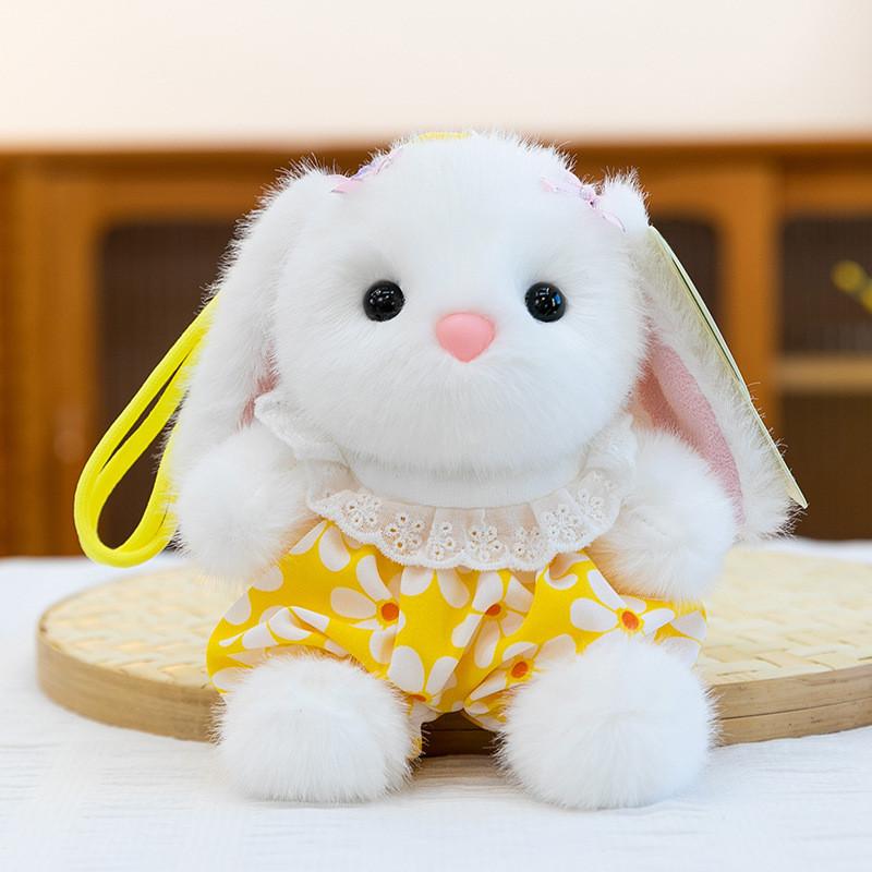 Плюшевая игрушка-кролик из мягкой коротковорсовой ткани для декора и комфорта детской спальни