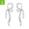 Elegant Bow Stud Earrings For Women, Exquisite Personalized Copper-Plated Platinum Silver Needle Earrings Earrings.