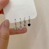 Черные серьги-кисточки Love Bow, комплект из четырех серег для женщин, ниша дизайна