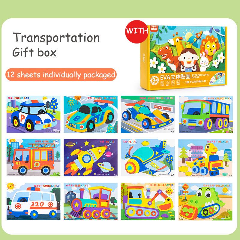 Набор 3D наклеек из пены ЭВА для детей, развивающие игрушки для дошкольников, креативное DIY занятие для мальчиков и девочек (Возраст 3-6)