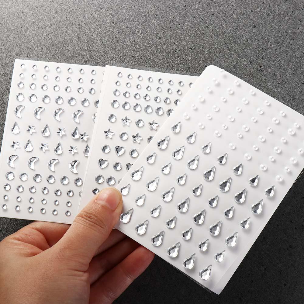 Shadow Crystal Pearls Makeup Tools Eyeliner Diamond Decals Face Tattoo Stickers Face Rhinestone Stickers Body Colored Diamonds