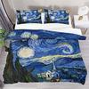 Ван Гог Звездная ночь Масляная живопись Постельное белье Комплект из трех предметов Пододеяльник