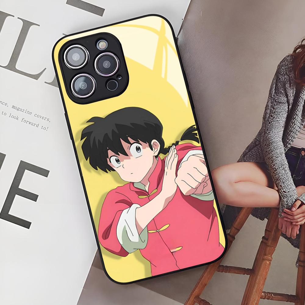 Чехол для телефона с аниме Ranma для iPhone 17 Air 16 15 14 12 11 13 Pro Max Mini Se Puls стеклянная крышка