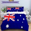 Australian Flag Print 3Pcs Bedding Setduvet Cover With 2 Bedropillowcase Home Birthday Gift