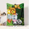 Jungle Friends Flannel Blanket Throw Blanket Soft Warm Sofa Bed Camping Car home Decor Unique Christmas Gift C9302179