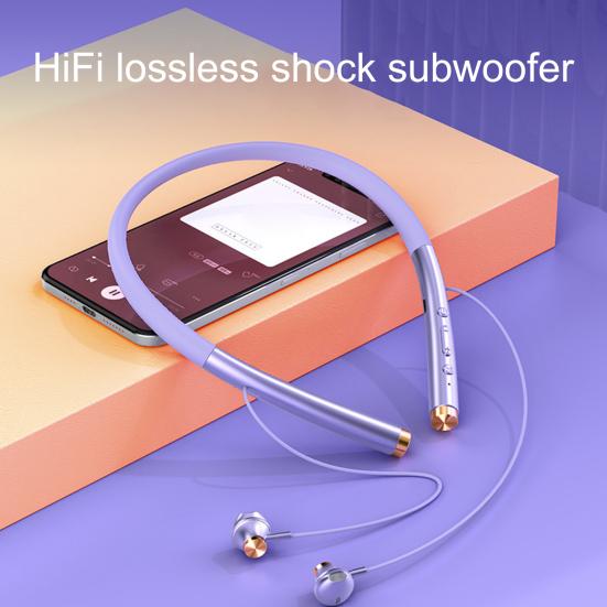 Наушники-вкладыши с шейным ободом, Bluetooth-совместимые, Звук, Водонепроницаемые, Подвесные, 5 Стерео, Беспроводная гарнитура для спорта