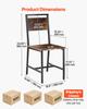 Dining Chairs Set of 6, Wooden Table Chairs with Metal Frame and Backrest, Easy to Assemble Leather Side Chair, Modern Farmhouse Walnut Chair for