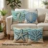 1/4Pcs Ocean Inspired Decorative Pillow Covers Sofa Bed Cushion Cover Home Bedroom Decoration, 2D Flat Printing