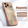 Чехол с рисунком под песчаник и мрамор для iPhone 17 Pro Max Магнитный для Magsafe Гибридный Тонкий Матовый Чехол для iPhone 16 15 14 13 Pro Max