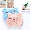 Bear Coral Fleece Thicken Quick Dry Hair Hat Towel Water Absorption Shower Cap
