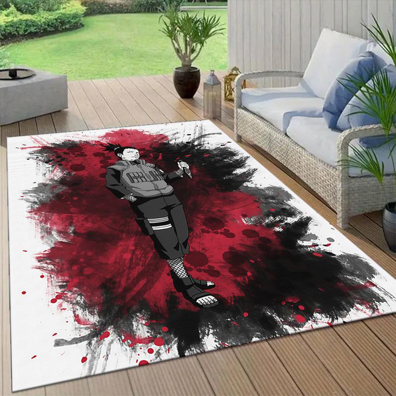Shikamaru Nara Flannel Pattern Square Carpet,Area Rug,Carpet Rug for Living Room Bedroom Sofa Playroom Decor,Non-slip Floor Mat