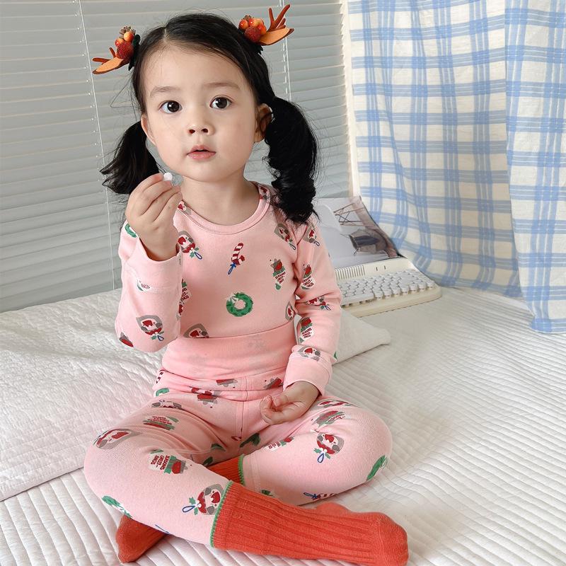 25 Стилей Детский Хлопковый Комплект Нижнего Белья с Завышенной Талией для Мальчиков и Девочек - Защита Животика, Бесшовный, Теплая Осенне-Зимняя Домашняя Одежда