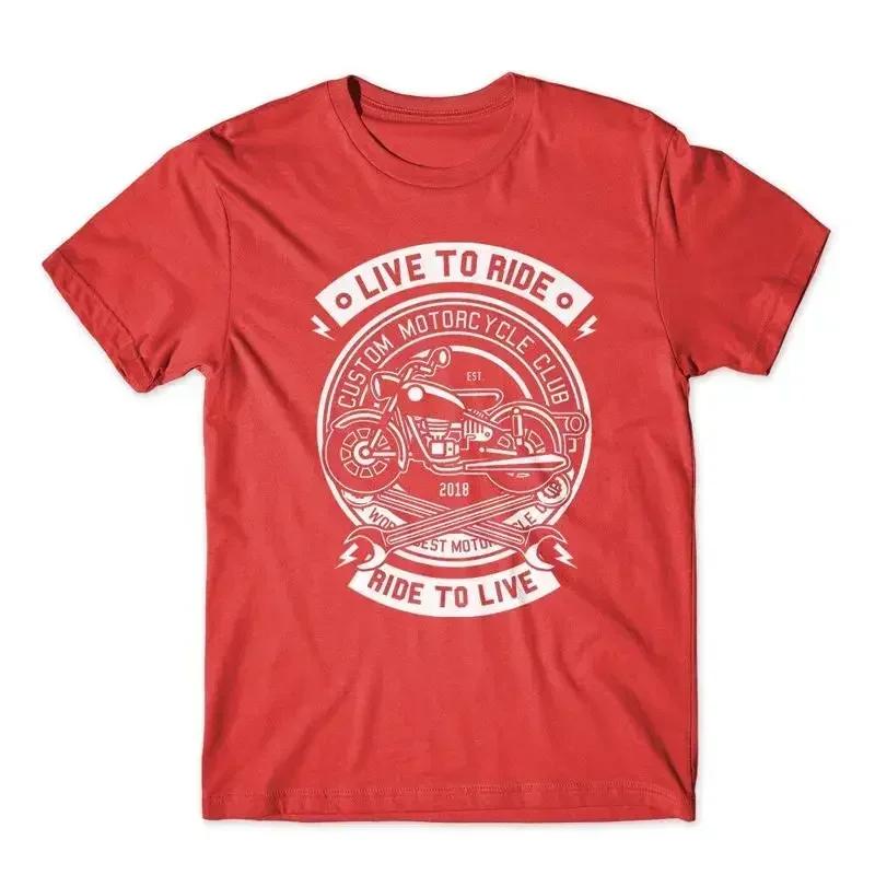 Motorcycle Live To Ride T Shirt 100 Cotton Premium New