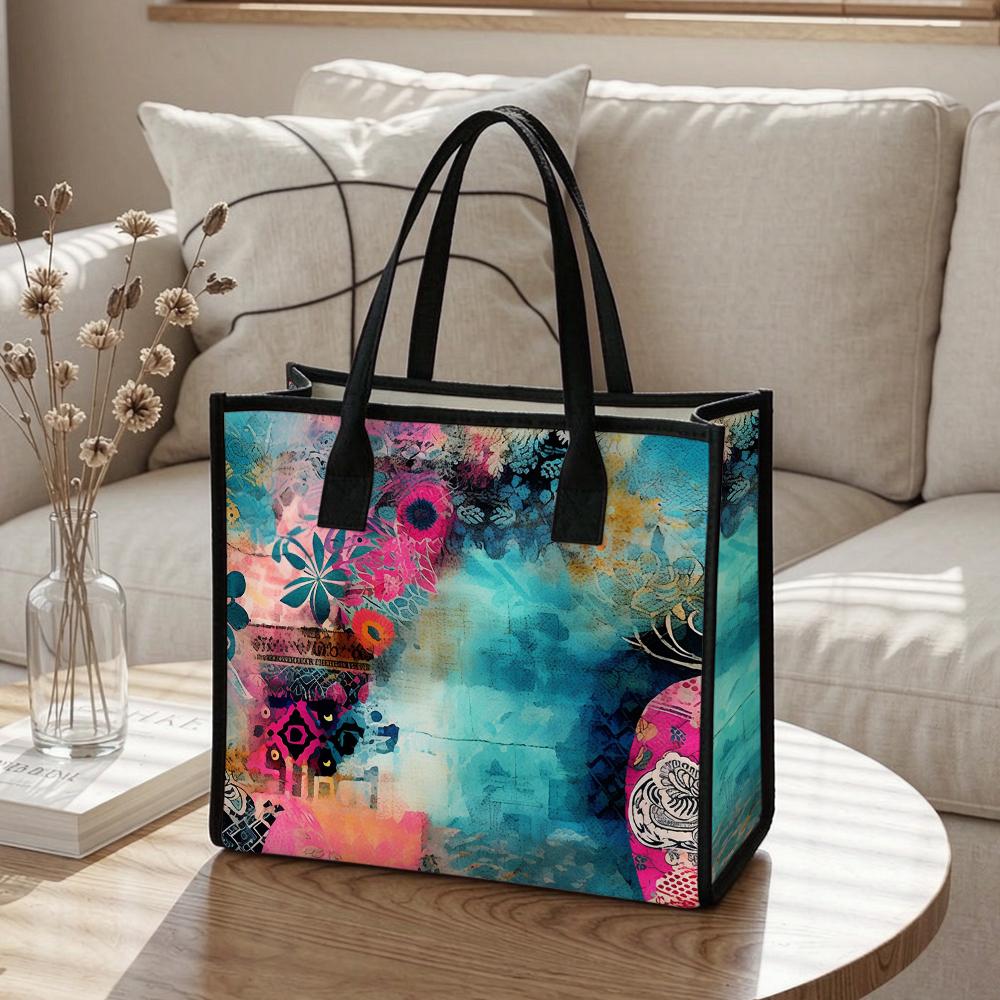 Bohemian Art Print Tote Bag Fashion Casual Large Capacity Canvas Daily Shoulder Handbag