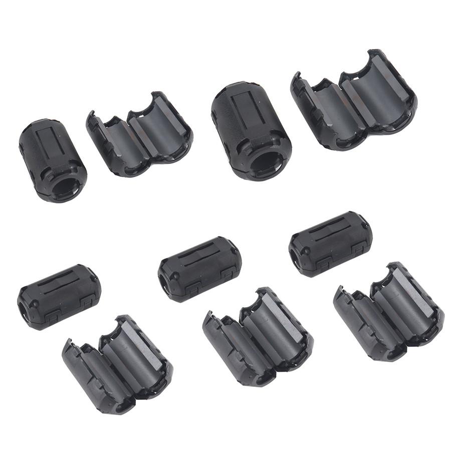 Новые 10 шт. 13 мм защелкивающиеся ферритовые бусины дроссельное кольцо шнур RFI EMI подавитель шумов фильтр для кабеля HDMI DVI VGA черный