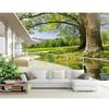 Настенные обои Балкон Природа Пейзаж Фотообои Гостиная Фоновая стена Зеленый фон Настенная роспись