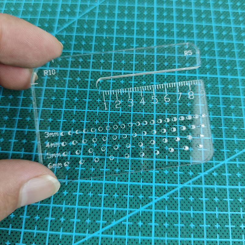 Нержавеющая сталь DIY Доска для вытягивания кожи Стамеска Шило Вспомогательные инструменты для кожи Резак для кожи Линейка для пробивки Помощник Доска для вытягивания